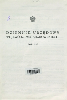 Dziennik Urzędowy Województwa Krakowskiego. 1995, Skorowidz alfabetyczny