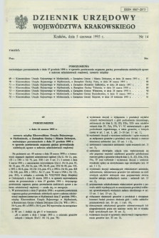 Dziennik Urzędowy Województwa Krakowskiego. 1995, nr 14 (5 czerwca)