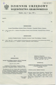 Dziennik Urzędowy Województwa Krakowskiego. 1995, nr 20 (31 lipca)