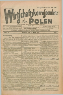Wirtschaftskorrespondenz für Polen : organ der „Wirtschaftlischen Vereinigung für Polnisch-Schlesien”. Jg.5, Nr. 8 (25 Januar 1928)