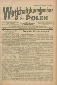 Wirtschaftskorrespondenz für Polen : organ der „Wirtschaftlischen Vereinigung für Polnisch-Schlesien”. Jg.5, Nr. 12 (8 Februar 1928)