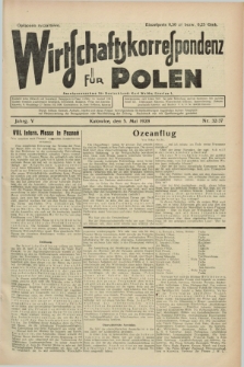 Wirtschaftskorrespondenz für Polen. Jg.5, Nr. 32/37 (5 Mai 1928)