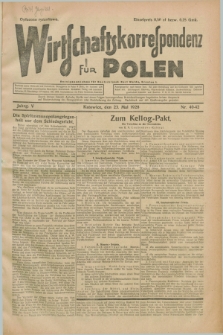 Wirtschaftskorrespondenz für Polen. Jg.5, Nr. 40/42 (23 Mai 1928) + dod.