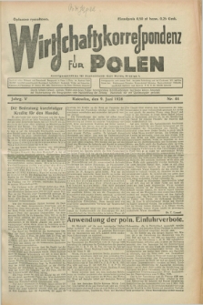 Wirtschaftskorrespondenz für Polen. Jg.5, Nr. 44 (9 Juni 1928)