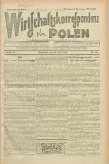 Wirtschaftskorrespondenz für Polen. Jg.5, Nr. 46 (23 Juni 1928)