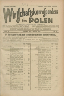 Wirtschaftskorrespondenz für Polen. Jg.5, Nr. 52 (4 August 1928)