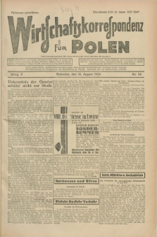 Wirtschaftskorrespondenz für Polen. Jg.5, Nr. 54 (18 August 1928)