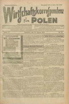 Wirtschaftskorrespondenz für Polen. Jg.5, Nr. 55 (25 August 1928)