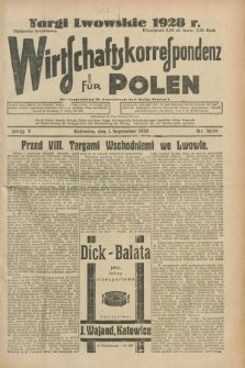 Wirtschaftskorrespondenz für Polen. Jg.5, Nr. 56/59 (1 September 1928) + dod.