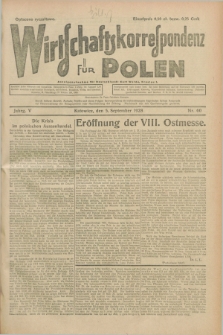 Wirtschaftskorrespondenz für Polen. Jg.5, Nr. 60 (5 September 1928)