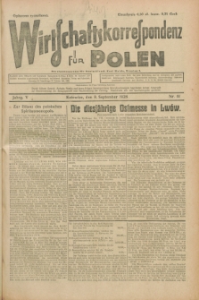 Wirtschaftskorrespondenz für Polen. Jg.5, Nr. 61 (8 September 1928)