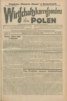 Wirtschaftskorrespondenz für Polen. Jg.5, Nr. 62/63 (15 September 1928) + dod.