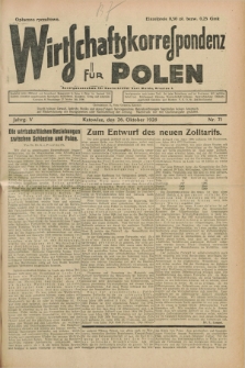 Wirtschaftskorrespondenz für Polen. Jg.5, Nr. 71 (26 Oktober 1928)