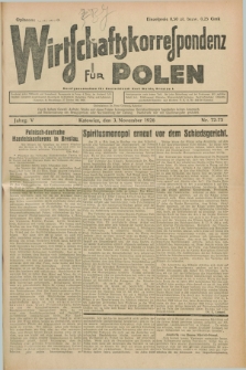 Wirtschaftskorrespondenz für Polen. Jg.5, Nr. 72/73 (3 November 1928) + dod.