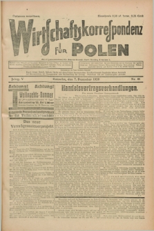 Wirtschaftskorrespondenz für Polen. Jg.5, Nr. 81 (7 Dezember 1928)