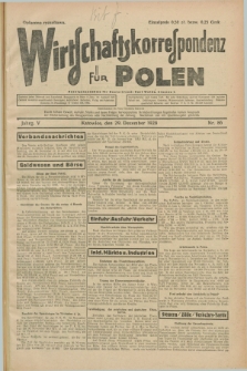 Wirtschaftskorrespondenz für Polen. Jg.5, Nr. 86 (29 Dezember 1928)