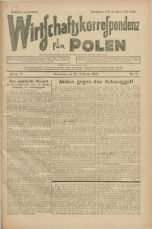 Wirtschaftskorrespondenz für Polen. Jg.6, Nr. 9 (16 Februar 1929) + dod.