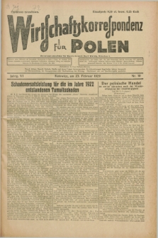 Wirtschaftskorrespondenz für Polen. Jg.6, Nr. 10 (23 Februar 1929)