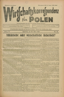 Wirtschaftskorrespondenz für Polen. Jg.6, Nr. 16 (30 März 1929)