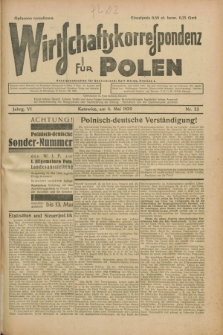 Wirtschaftskorrespondenz für Polen. Jg.6, Nr. 22 (4. Mai 1929)