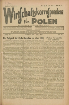Wirtschaftskorrespondenz für Polen. Jg.6, Nr. 27 (1 Juni 1929)