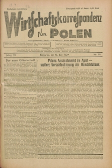 Wirtschaftskorrespondenz für Polen. Jg.6, Nr. 29 (15 Juni 1929) + dod.