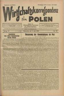 Wirtschaftskorrespondenz für Polen : organ der „Wirtschaftlischen Vereinigung für Polnisch-Schlesien”. Jg.6, Nr. 32 (6 Juli 1929)