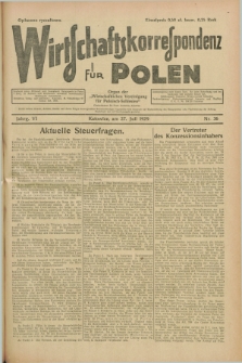 Wirtschaftskorrespondenz für Polen : Organ der „Wirtschaftlischen Vereinigung für Polnisch-Schlesien”. Jg.6, Nr. 36 (27 Juni 1929)