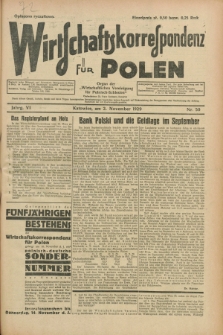Wirtschaftskorrespondenz für Polen : organ der „Wirtschaftlischen Vereinigung für Polnisch-Schlesien”. Jg.6, Nr. 50 (2 November 1929) + dod.