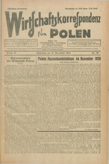 Wirtschaftskorrespondenz für Polen : organ der „Wirtschaftlischen Vereinigung für Polnisch-Schlesien”. Jg.6, Nr. 58 (31 Dezember 1929)