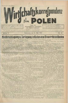 Wirtschaftskorrespondenz für Polen : Organ der „Wirtschaftlischen Vereinigung für Polnisch-Schlesien”. Jg.10, Nr. 12 (13 Mai 1933)