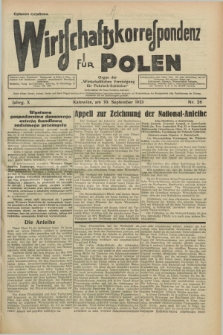 Wirtschaftskorrespondenz für Polen : Organ der „Wirtschaftlischen Vereinigung für Polnisch-Schlesien”. Jg.10, Nr. 26 (30 September 1933)