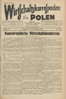 Wirtschaftskorrespondenz für Polen : Organ der „Wirtschaftlischen Vereinigung für Polnisch-Schlesien”. Jg.10, Nr. 35 (30 Dezember 1933)