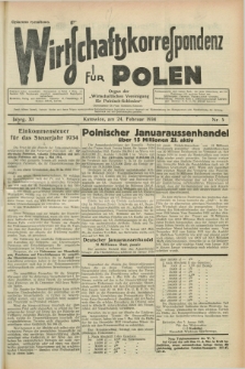 Wirtschaftskorrespondenz für Polen : organ der „Wirtschaftlischen Vereinigung für Polnisch-Schlesien”. Jg.11, Nr. 5 (24 Januar 1934)
