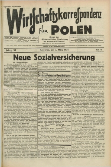 Wirtschaftskorrespondenz für Polen : Organ der „Wirtschaftlischen Vereinigung für Polnisch-Schlesien”. Jg.11, Nr. 6 (7 März 1934)