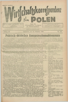 Wirtschaftskorrespondenz für Polen : Organ der „Wirtschaftlischen Vereinigung für Polnisch-Schlesien”. Jg.11, Nr. 28 (24 Oktober 1934)