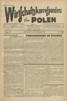 Wirtschaftskorrespondenz für Polen : Organ der „Wirtschaftlischen Vereinigung für Polnisch-Schlesien”. Jg.11, Nr. 34/35 (20 Dezember 1934) + dod.