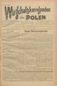 Wirtschaftskorrespondenz für Polen : Organ der „Wirtschaftlischen Vereinigung für Polnisch-Schlesien”. Jg.12, Nr. 12 (1 Mai 1935)
