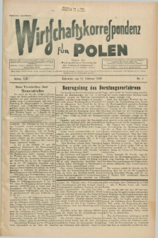 Wirtschaftskorrespondenz für Polen : Organ der „Wirtschaftlischen Vereinigung für Polnisch-Schlesien”. Jg.13, Nr. 4 (12 Februar 1936)