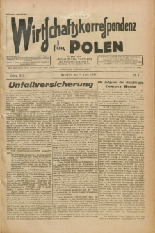 Wirtschaftskorrespondenz für Polen : Organ der „Wirtschaftlischen Vereinigung für Polnisch-Schlesien”. Jg.13, Nr. 9 (8 April 1936)