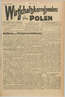 Wirtschaftskorrespondenz für Polen : Organ der „Wirtschaftlischen Vereinigung für Polnisch-Schlesien”. Jg.13, Nr. 25/26 (30 September 1936) + dod.