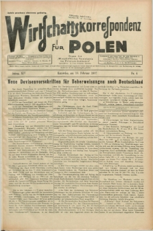 Wirtschaftskorrespondenz für Polen : Organ der „Wirtschaftlischen Vereinigung für Polnisch-Schlesien”. Jg.14, Nr. 4 (10 Februar 1937)