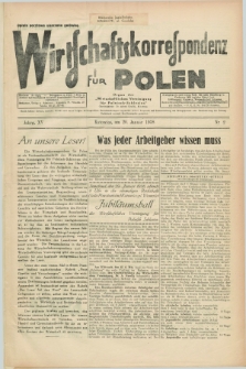 Wirtschaftskorrespondenz für Polen : Organ der „Wirtschaftlischen Vereinigung für Polnisch-Schlesien”. Jg.15, Nr. 2 (20 Januar 1938)