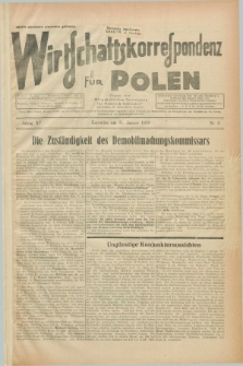 Wirtschaftskorrespondenz für Polen : Organ der „Wirtschaftlischen Vereinigung für Polnisch-Schlesien”. Jg.15, Nr. 3 (31 Januar 1938)