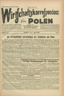 Wirtschaftskorrespondenz für Polen : Organ der „Wirtschaftlischen Vereinigung für Polnisch-Schlesien”. Jg.15, Nr. 9 (1 April 1938)