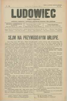 Ludowiec : dwutygodnik polityczny, społeczny i oświatowy poświęcony sprawom ludu polskiego. R.2, Nr. 13 (5 kwietnia 1927)