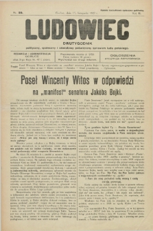 Ludowiec : dwutygodnik polityczny, społeczny i oświatowy poświęcony sprawom ludu polskiego. R.2, Nr. 29 (15 listopada 1927)