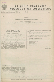 Dziennik Urzędowy Województwa Lubelskiego. 1985, nr 2 (21 stycznia)