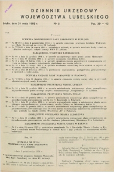 Dziennik Urzędowy Województwa Lubelskiego. 1985, nr 5 (31 maja)