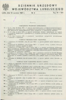Dziennik Urzędowy Województwa Lubelskiego. 1987, nr 5 (15 czerwca)